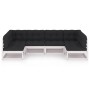 Set muebles jardín 6 pzas con cojines madera maciza pino blanco de vidaXL, Conjuntos de jardín - Ref: Foro24-3077175, Precio:...