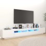 Mueble para TV con luces LED blanco 260x35x40 cm en Muebles TV | Comprar online en Foru.es