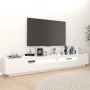 Mueble para TV con luces LED blanco 260x35x40 cm en Muebles TV | Comprar online en Foru.es