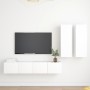 Set de muebles de salón TV 4 piezas madera de ingeniería blanco de vidaXL, Muebles TV - Ref: Foro24-3078686, Precio: 190,36 €...