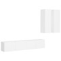 Set de muebles de salón TV 4 piezas madera de ingeniería blanco de vidaXL, Muebles TV - Ref: Foro24-3078686, Precio: 190,36 €...