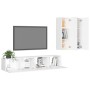 Set de muebles de salón TV 4 piezas madera de ingeniería blanco de vidaXL, Muebles TV - Ref: Foro24-3078686, Precio: 190,36 €...