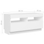 Mueble para TV con luces LED blanco 260x35x40 cm en Muebles TV | Comprar online en Foru.es