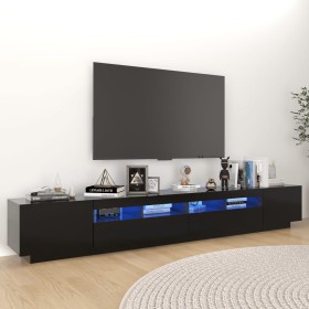 Mueble para TV con luces LED negro 260x35x40 cm en Muebles TV | Comprar online en Foru.es