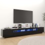 Mueble para TV con luces LED negro 260x35x40 cm en Muebles TV | Comprar online en Foru.es