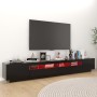 Mueble para TV con luces LED negro 260x35x40 cm en Muebles TV | Comprar online en Foru.es