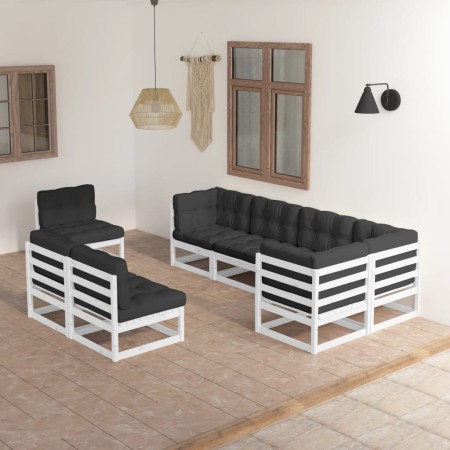 Muebles de jardín 8 pzas y cojines madera maciza pino de vidaXL, Conjuntos de jardín - Ref: Foro24-3076675, Precio: 884,13 €,...