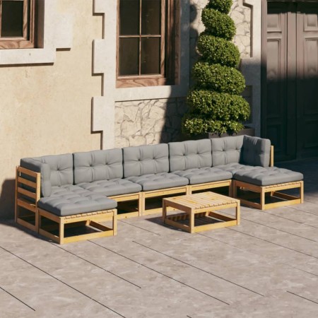 Muebles de jardín 8 pzas y cojines madera maciza pino de vidaXL, Conjuntos de jardín - Ref: Foro24-3077129, Precio: 617,11 €,...