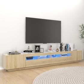Armario TV con luces LED color roble Sonoma 260x35x40 cm en Muebles TV | Comprar online en Foru.es