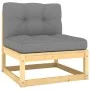 3-seater garden sofa with solid pine wood cushions by vidaXL, Outdoor sofas - Ref: Foro24-3076349, Price: 286,20 €, Discount: %