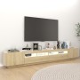 Armario TV con luces LED color roble Sonoma 260x35x40 cm en Muebles TV | Comprar online en Foru.es