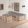 Muebles de jardín 8 pzas y cojines madera maciza pino de vidaXL, Conjuntos de jardín - Ref: Foro24-3076704, Precio: 778,33 €,...