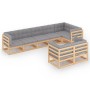 Muebles de jardín 8 pzas y cojines madera maciza pino de vidaXL, Conjuntos de jardín - Ref: Foro24-3076704, Precio: 778,33 €,...