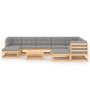 Juego de muebles de jardín 10 pzas y cojines madera maciza pino de vidaXL, Conjuntos de jardín - Ref: Foro24-3076809, Precio:...