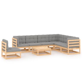 Muebles de jardín 8 pzas y cojines madera maciza pino de vidaXL, Conjuntos de jardín - Ref: Foro24-3076819, Precio: 739,61 €,...
