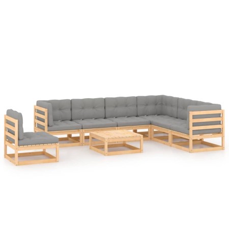 Muebles de jardín 8 pzas y cojines madera maciza pino de vidaXL, Conjuntos de jardín - Ref: Foro24-3076819, Precio: 739,61 €,...