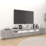 Mueble para TV con luces LED gris hormigón 260x35x40 cm en Muebles TV | Comprar online en Foru.es