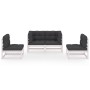 Muebles de jardín 4 piezas con cojines de madera de pino maciza de vidaXL, Conjuntos de jardín - Ref: Foro24-3076430, Precio:...