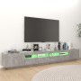Mueble para TV con luces LED gris hormigón 260x35x40 cm en Muebles TV | Comprar online en Foru.es