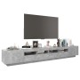 Mueble para TV con luces LED gris hormigón 260x35x40 cm en Muebles TV | Comprar online en Foru.es