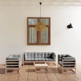 8-piece garden furniture set with solid pine wood cushions by vidaXL, Garden sets - Ref: Foro24-3076504, Price: 691,89 €, Dis...