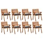 Sillas de jardín 8 uds madera maciza de teca con cojines de vidaXL, Sillas de jardín - Ref: Foro24-3075216, Precio: 765,57 €,...