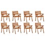 Sillas de jardín 8 uds madera maciza de teca con cojines de vidaXL, Sillas de jardín - Ref: Foro24-3075216, Precio: 765,57 €,...
