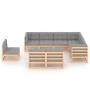 Juego de muebles de jardín 9 pzas y cojines madera maciza pino de vidaXL, Conjuntos de jardín - Ref: Foro24-3076834, Precio: ...
