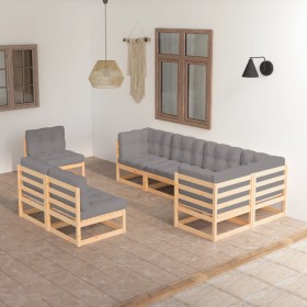 Muebles de jardín 8 pzas y cojines madera maciza pino de vidaXL, Conjuntos de jardín - Ref: Foro24-3076674, Precio: 790,69 €,...