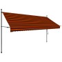 Toldo manual retráctil con LED naranja y marrón 350 cm en Toldos | Comprar online en Foru.es
