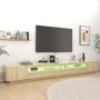 Armario TV con luces LED color roble Sonoma 300x35x40 cm en Muebles TV | Comprar online en Foru.es