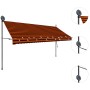 Toldo manual retráctil con LED naranja y marrón 350 cm en Toldos | Comprar online en Foru.es