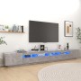 Mueble para TV con luces LED gris hormigón 300x35x40 cm en Muebles TV | Comprar online en Foru.es