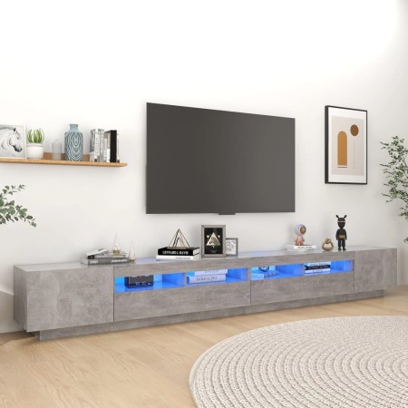 Mueble para TV con luces LED gris hormigón 300x35x40 cm en Muebles TV | Comprar online en Foru.es