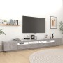 Mueble para TV con luces LED gris hormigón 300x35x40 cm en Muebles TV | Comprar online en Foru.es