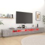 Mueble para TV con luces LED gris hormigón 300x35x40 cm en Muebles TV | Comprar online en Foru.es