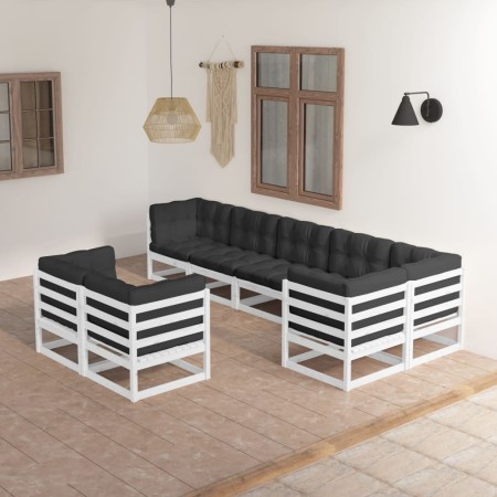 Muebles de jardín 8 pzas y cojines madera maciza pino de vidaXL, Conjuntos de jardín - Ref: Foro24-3076705, Precio: 914,78 €,...