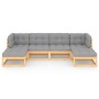 Juego de muebles de jardín 6 pzas y cojines madera maciza pino de vidaXL, Conjuntos de jardín - Ref: Foro24-3077114, Precio: ...