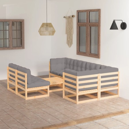 Muebles de jardín 8 pzas y cojines madera maciza pino de vidaXL, Conjuntos de jardín - Ref: Foro24-3076659, Precio: 739,61 €,...