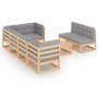 Muebles de jardín 8 pzas y cojines madera maciza pino de vidaXL, Conjuntos de jardín - Ref: Foro24-3076659, Precio: 739,61 €,...