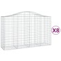 Cestas de gaviones 8 uds forma de arco hierro 200x50x120/140 cm de vidaXL, Maceteros y jardineras - Ref: Foro24-3145667, Prec...