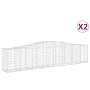 Cestas de gaviones 2 uds forma de arco hierro 400x50x80/100 cm de vidaXL, Maceteros y jardineras - Ref: Foro24-3145943, Preci...