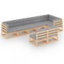Muebles de jardín 8 pzas y cojines madera maciza pino de vidaXL, Conjuntos de jardín - Ref: Foro24-3076664, Precio: 790,69 €,...