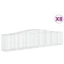 Cestas de gaviones 8 uds forma de arco hierro 400x50x80/100 cm de vidaXL, Maceteros y jardineras - Ref: Foro24-3145949, Preci...