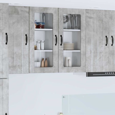 Mueble de Cocina 2 pcs Gris Concreto 40 x 31 x 80 cm en Armarios de cocina | Comprar online en Foru.es