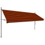 Toldo manual retráctil con LED naranja y marrón 400 cm en Toldos | Comprar online en Foru.es
