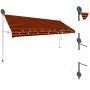 Toldo manual retráctil con LED naranja y marrón 400 cm en Toldos | Comprar online en Foru.es