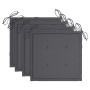 Sillas de jardín apilables 4 uds madera maciza teca con cojines de vidaXL, Sillas de jardín - Ref: Foro24-3073379, Precio: 51...