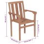 Sillas de jardín apilables 4 uds madera maciza teca con cojines de vidaXL, Sillas de jardín - Ref: Foro24-3073379, Precio: 51...