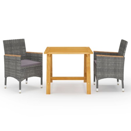 Juego de comedor de jardín de 3 piezas gris de vidaXL, Conjuntos de jardín - Ref: Foro24-3068688, Precio: 250,83 €, Descuento: %